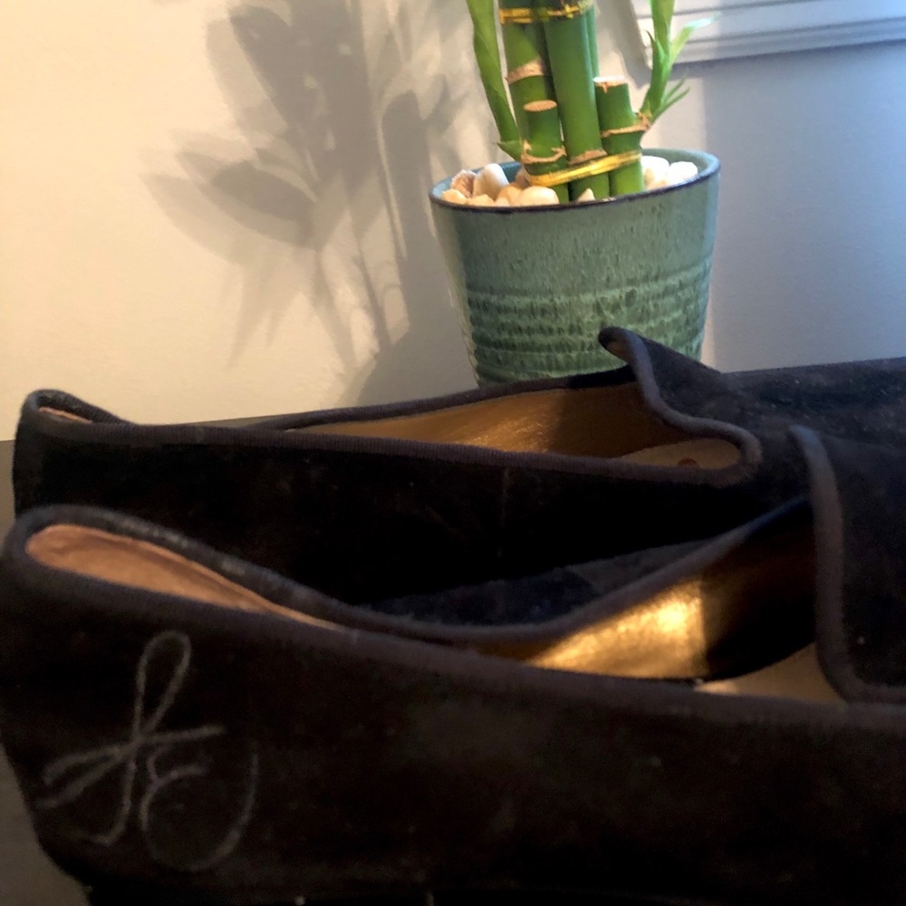 Sam Edelman Black Velvet Loafers